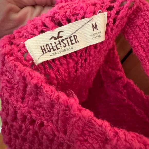 Hollister Vibrant Pink Knit Sweater With  V Back Detail - Picture 2 of 13